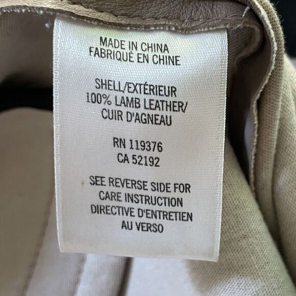 Helmut Lang Pants Womens Size 8 (30x26) Tan Brown Pure Lamb Leather Crashed Slim - Picture 7 of 11